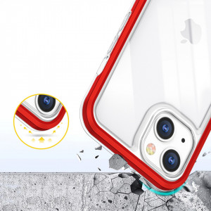 Гръб Clear 3в1 с гел рамка - iPhone 13 mini червен - Img 6