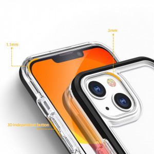 Гръб Clear 3в1 с гел рамка - iPhone 13 mini черен - Img 4
