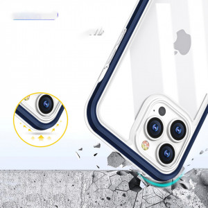 Гръб Clear 3в1 с гел рамка - iPhone 13 Pro син - Img 6