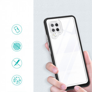 Гръб Clear 3в1 с гел рамка - Samsung Galaxy A42 5G черен - Img 2