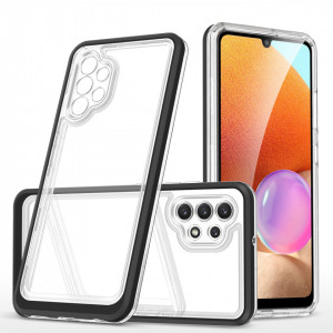 Гръб Clear 3в1 с гел рамка - Samsung Galaxy A72 черен - Img 1