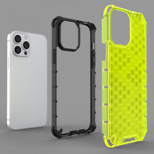 Гръб Honeycomb Armor със силиконов бъмпер - iPhone 13 Pro Max син - Img 6