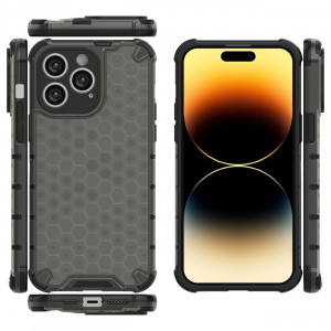 Гръб Honeycomb Armor със силиконов бъмпер - iPhone 14 Pro Max черен - Img 14