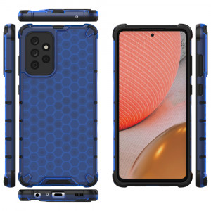 Гръб Honeycomb Armor със силиконов бъмпер - Samsung Galaxy A72 син - Img 12