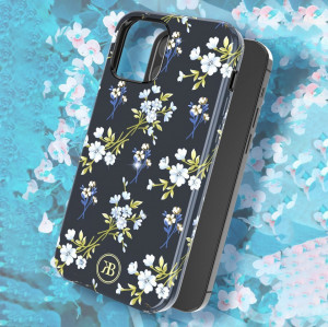 Гръб KINGXBAR Blossom с оригинални кристали Swarovski - iPhone 12 mini лилия - Img 3