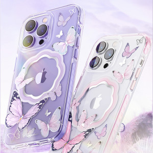 Гръб KINGXBAR Butterfly MagSafe - iPhone 14 Plus розов - Img 3