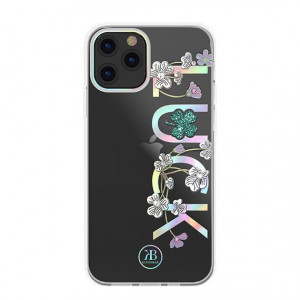Гръб KINGXBAR Lucky с оригинални кристали Swarovski - iPhone 12 mini (късмет) прозрачен - Img 1