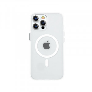 Гръб KINGXBAR PQY Elegant MagSafe - iPhone 13 Pro бял - Img 1