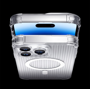 Гръб KINGXBAR PQY Go Out MagSafe - iPhone 14 Pro сребрист - Img 2