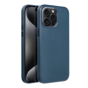 Гръб Leather Mag съвместим с MagSafe - iPhone 15 Pro Max син - Img 2