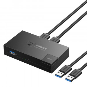 Двупосочен суич UGREEN USB Type A 3.0 към USB Type A (CM618) черен - Img 1
