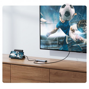 Докинг станция UGREEN 5в1 USB Type C към HDMI 1.4 / 3x USB Type A / USB Type C Power Delivery 100W CM511 сива - Img 7