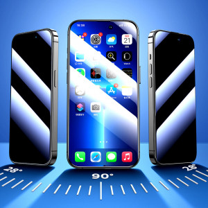 Закален стъклен протектор с пълно покритие и филтър за поверителност Joyroom Knight Privacy - iPhone 14 Pro (JR-P02) - Img 2