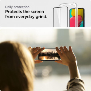 Закален стъклен протектор SPIGEN Align Master FC с инструмент за поставяне - Samsung Galaxy M53 с черна рамка - Img 9