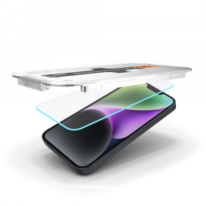 Закален стъклен протектор SPIGEN TR Ez Fit с инструмент за поставяне - iPhone 13 / 13 Pro / 14 - Img 9