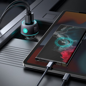 Зарядно за кола JOYROOM 60W USB Type A / USB Type C (JR-CCN01) черно - Img 4