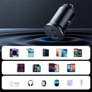 Зарядно за кола JOYROOM JR-CCN06 30W 2x USB Type C черно - Img 11