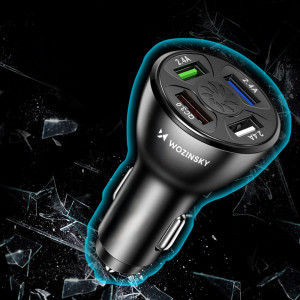Зарядно за кола WOZINSKY WCCAW 50W 4x USB Type A QC бяло - Img 5