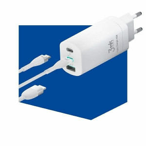 Зарядно за стена 3MK Hyper GaN Charger 65W USB Type A / 2x USB Type C PD QC бяло - Img 4