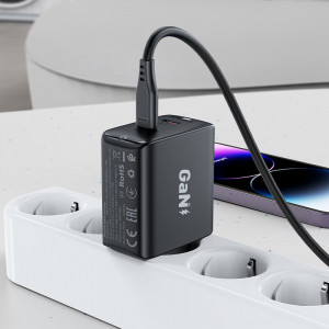 Зарядно за стена ACEFAST GaN 35W PD 2x USB Type C (A49) черно - Img 7