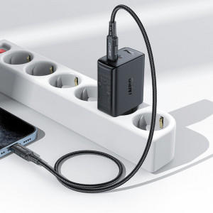 Зарядно за стена ACEFAST GaN 50W 2x USB Type C PD QC3.0 AFC FCP (A29) бяло - Img 3