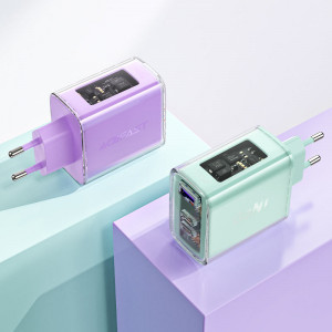 Зарядно за стена ACEFAST GaN 65W USB Type A / 2x USB Type C (A45) зелено - Img 9
