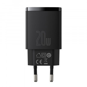 Зарядно за стена BASEUS 20W 3A USB Type A / USB Type C PD QC3.0 (CCXJ-B01) черно - Img 2