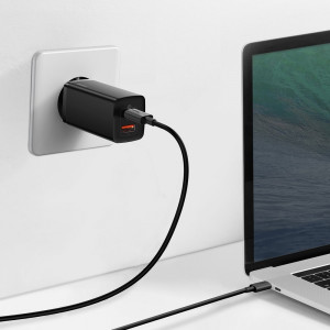 Зарядно за стена BASEUS GaN2 Lite 65W USB Type A / USB Type C PD QC3.0 (CCGAN2L-B01) черно - Img 9