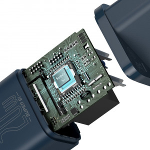 Зарядно за стена BASEUS Super Si 1C 20W USB Type C PD + кабел USB Type C към Lightning кабел 1m (TZCCSUP-B03) синьо - Img 8