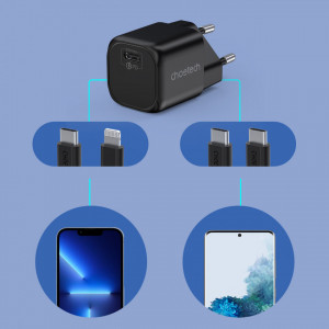Зарядно за стена CHOETECH GaN 30W USB Type C PD (PD5007) черно - Img 5
