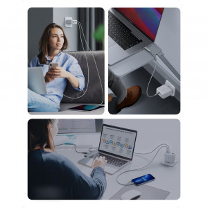 Зарядно за стена UGREEN GaN 100W USB Type A / 3x USB Type C PPS (CD226) бяло - Img 9
