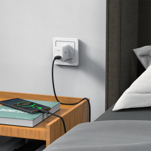 Зарядно за стена (UK стандарт) ACEFAST GaN 30WUSB Type C PPS PD Q3 3.0 AFC FCP (A24) бяло - Img 4