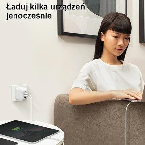 Зарядно за стена UNIQ Verge Pro GaN 66W USB Type A / 2x USB Type C бяло - Img 7
