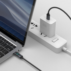 Кабел за зареждане и данни с дисплей и оплетка JOYROOM USB Type C към USB Type C 100W 1.2m S-CC100A16 черен - Img 10