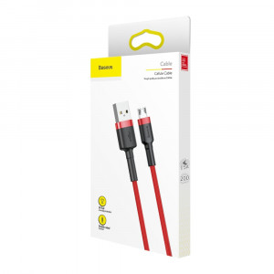 Кабел за зареждане и данни с оплетка BASEUS Cafule USB Type A към micro USB 1.5A 2m червен (CAMKLF-C09) - Img 10