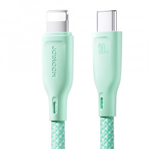 Кабел за зареждане и данни с оплетка JOYROOM Multi-Color SA34-AL3 USB Type A към Lightning 3A 1m розов - Img 9
