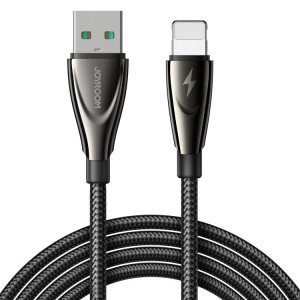 Кабел за зареждане и данни с оплетка JOYROOM Pioneer SA31-AL3 USB Type A към Lightning 3A 1.2m черен - Img 1