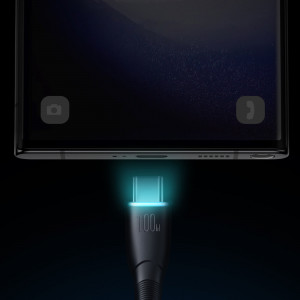 Кабел за зареждане и данни с оплетка JOYROOM Starry SA32-AC6 USB Type A към USB Type C 100W 1m черен - Img 9