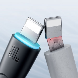 Кабел за зареждане и данни с оплетка JOYROOM Starry SA32-CL3 USB Type C към Lightning 30W 1m черен - Img 14