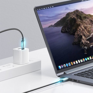 Кабел за зареждане и данни с оплетка JOYROOM USB Type C към Lightning 20W S-CL020A12 1.2m-Black - Img 7