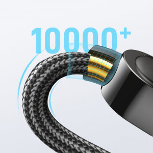 Кабел за зареждане и данни с оплетка JOYROOM USB Type C към USB Type C 100Wс бързо зареждане 1.2m черен (S-CC100A4) - Img 2