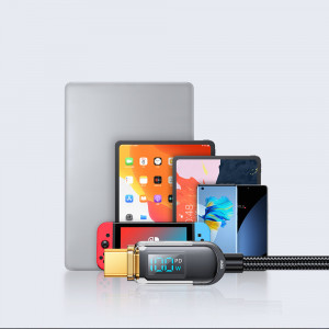 Кабел за зареждане и данни с оплетка JOYROOM USB Type C към USB Type C 100Wс бързо зареждане 1.2m черен (S-CC100A4) - Img 12