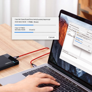 Кабел за зареждане и данни с оплетка UGREEN US294 USB Type C 2.0 към USB Type C 2.0 3A 1m червен - Img 10