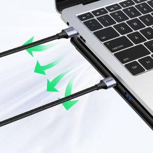 Кабел за зареждане и данни с оплетка UGREEN USB Type A към USB Type A 3.0 5Gb/s 1m сив (US373) - Img 5