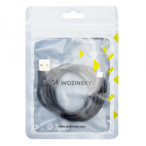 Кабел за зареждане и данни с оплетка WOZINSKY USB Type A към micro USB 2.4A 1m черен (WUC-M1B) - Img 5