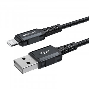 Кабел за зареждане и данни ACEFAST MFI USB Type A към Lightning 1.8m 2.4A черен (C4-02A черен) - Img 2
