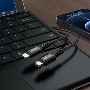 Кабел за зареждане и данни ACEFAST MFI USB Type C към Lightning 1.2m 30W 3A черен (C1-01 черен) - Img 6