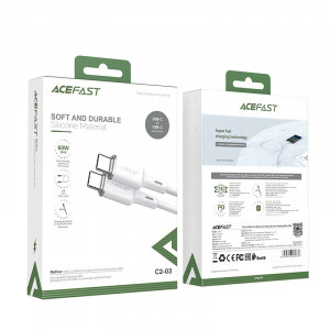 Кабел за зареждане и данни ACEFAST USB Type C към USB Type C 60W 20V 3A 1.2m (C2-03) бял - Img 5