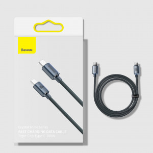 Кабел за зареждане и данни BASEUS Crystal Shine USB Type C към USB Type C с бързо зареждане 100W 1.2m (CAJY000605) лилав - Img 16
