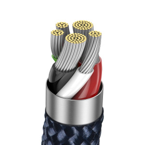 Кабел за зареждане и данни BASEUS Explorer USB Type C към Lightning 20W 1m син (CATS000003) - Img 7